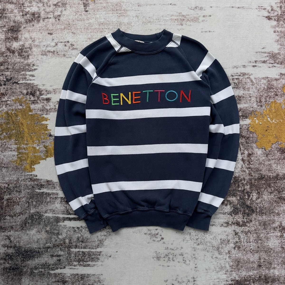 Benetton VINTAGE BENETTON STRIPE EMBROIDERY LOGO SWEATSHIRT Size US M / EU 48-50 / 2 - 1 Thumbnail