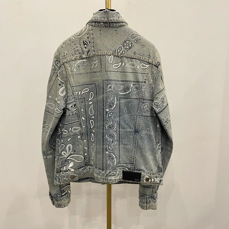 Amiri AMIRI cashew print multi-pocket denim jacket-2506 Size US L / EU 52-54 / 3 - 2 Thumbnail