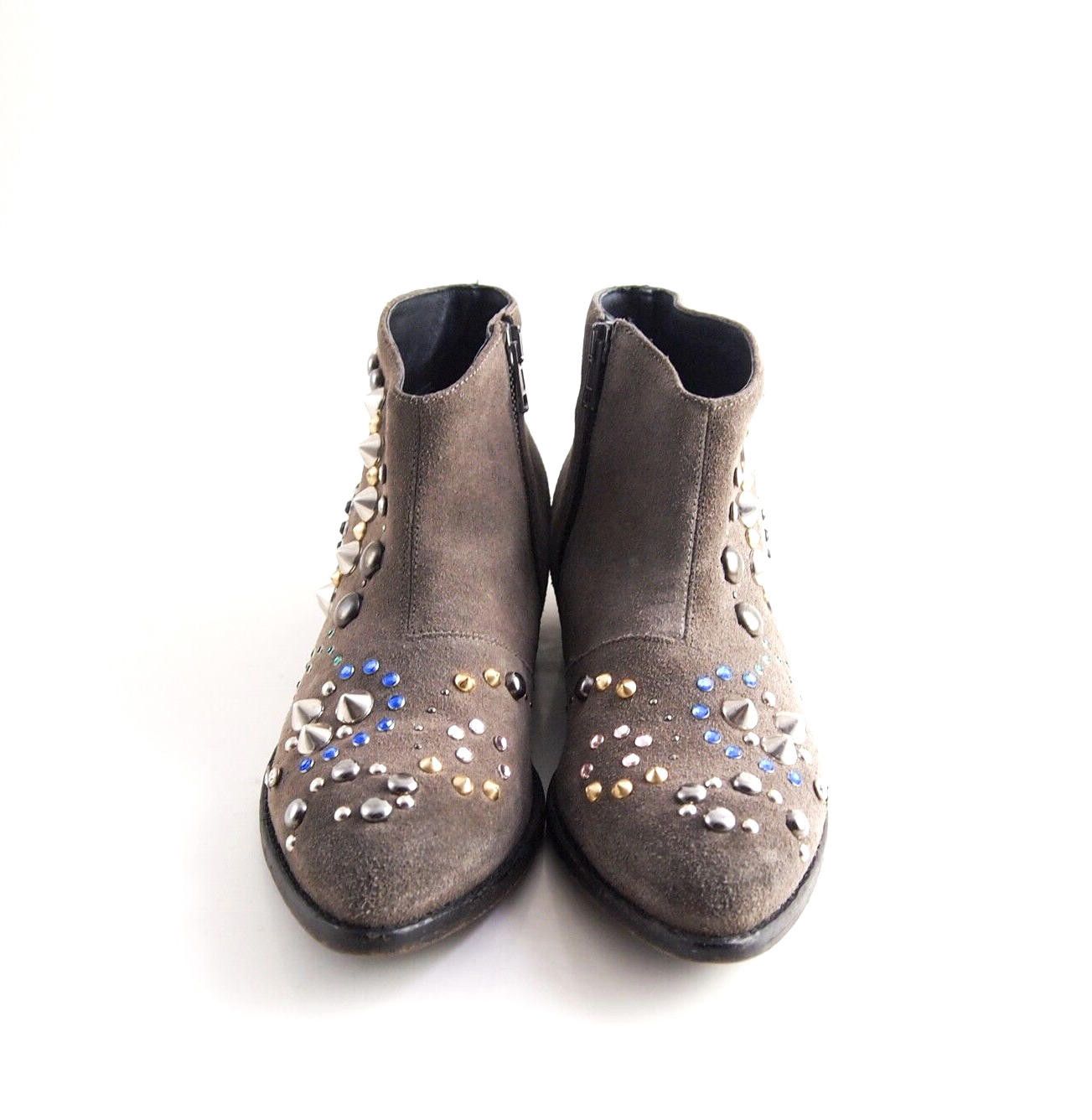 Designer Manila Grace Boots Brown Suede Studded US 7 EU 37 Size US 7 / IT 37 - 3 Thumbnail