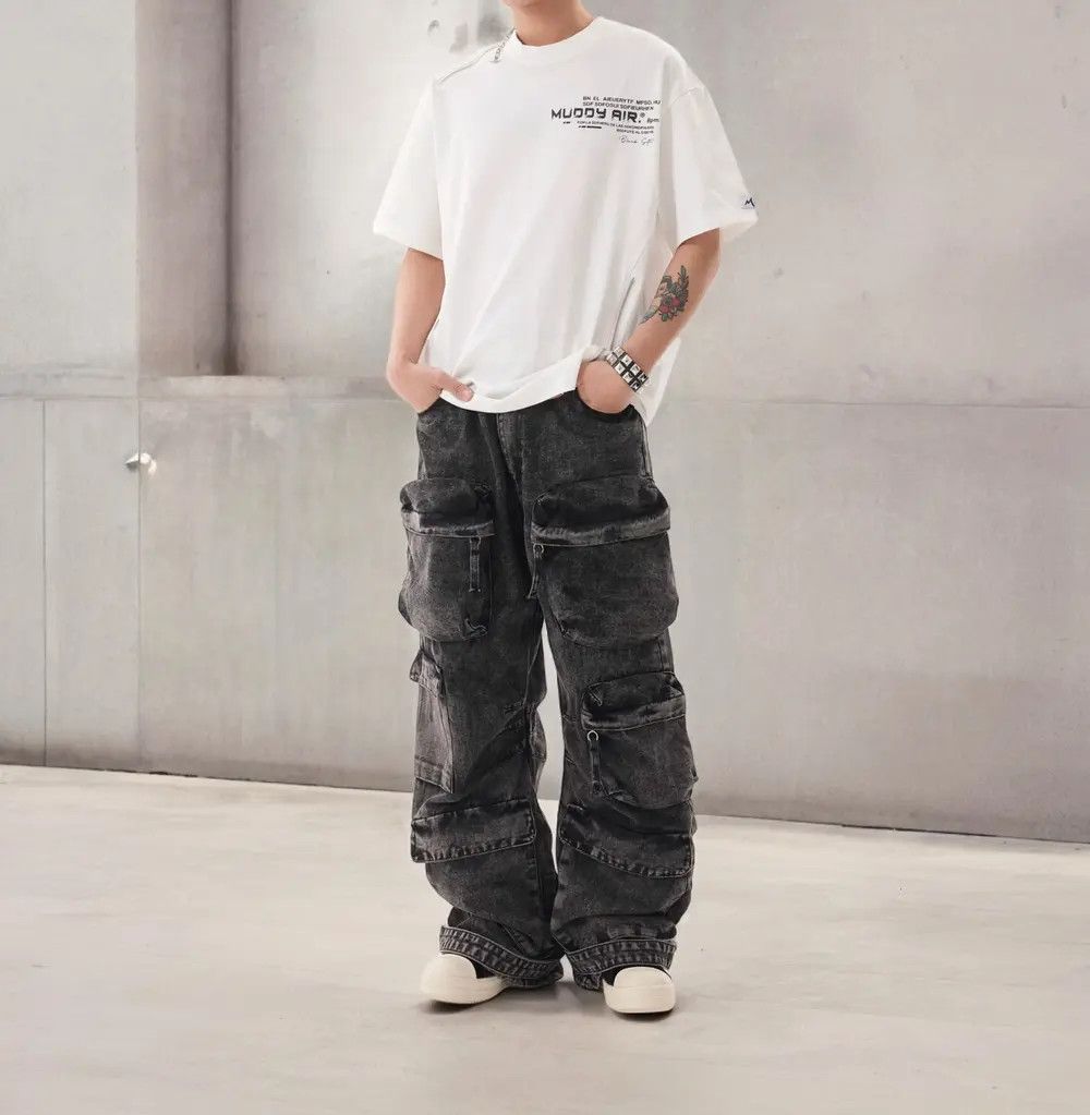 Japanese Brand × Jean Washed Cargo Denim Jeans Size US 30 / EU 46 - 4 Thumbnail