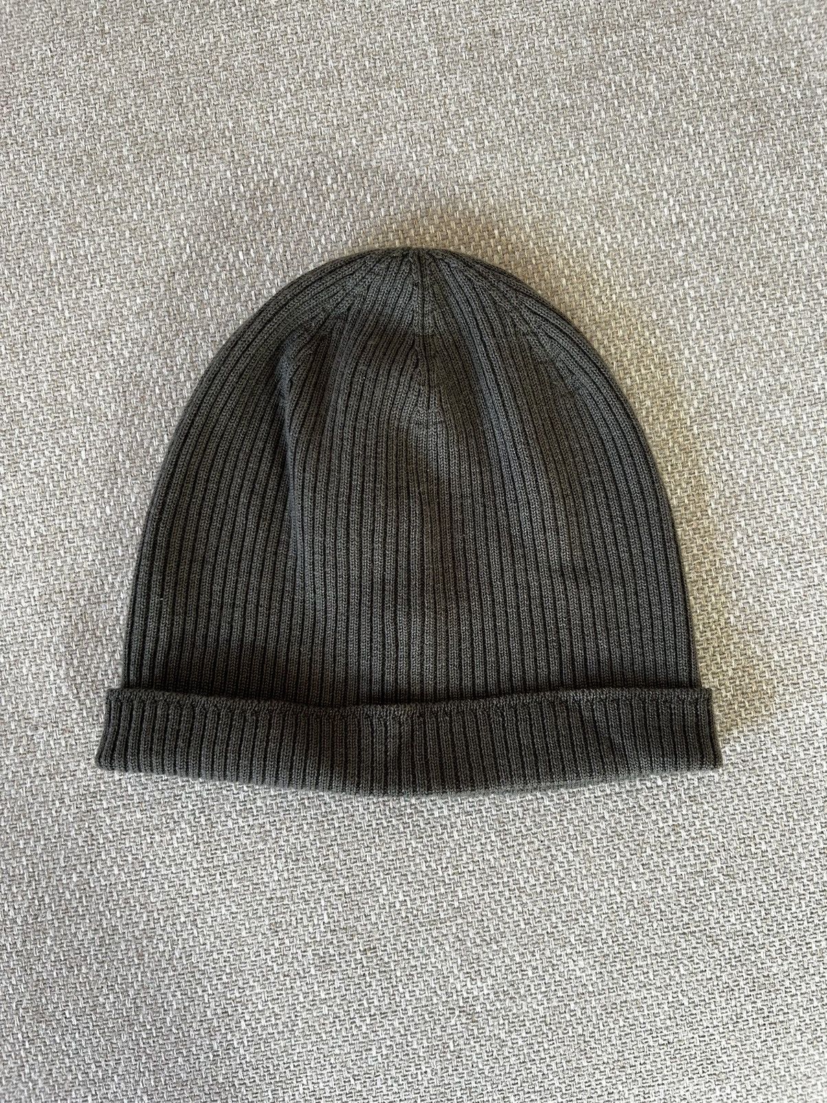 Pre-owned Rick Owens Ribbed Knit Edge Beanie In Dust In Grey