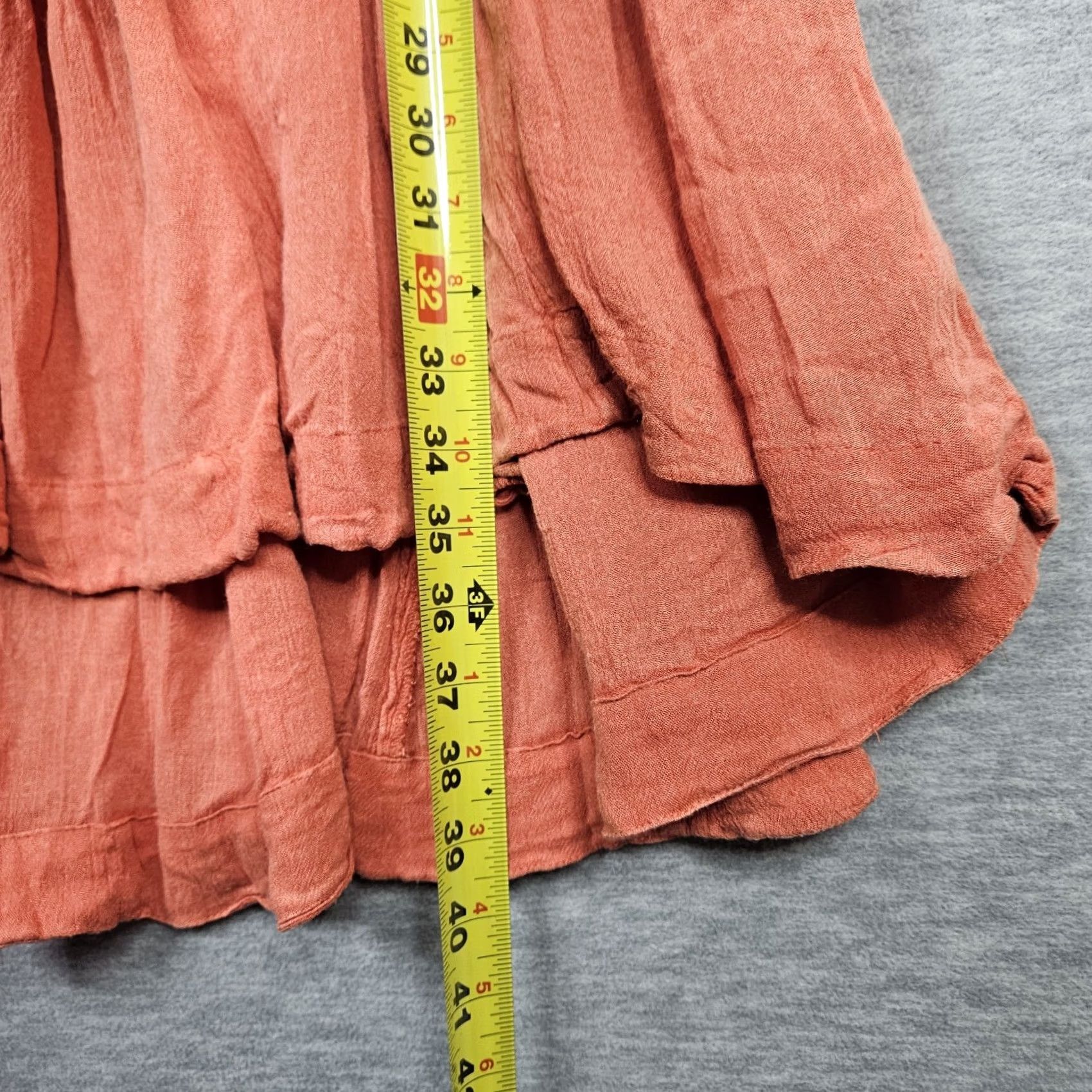 Free People Free People Women's Orange Embroidered Short Sleeve Flared Dress S Size 28" / US 6 / IT 42 - 4 Thumbnail