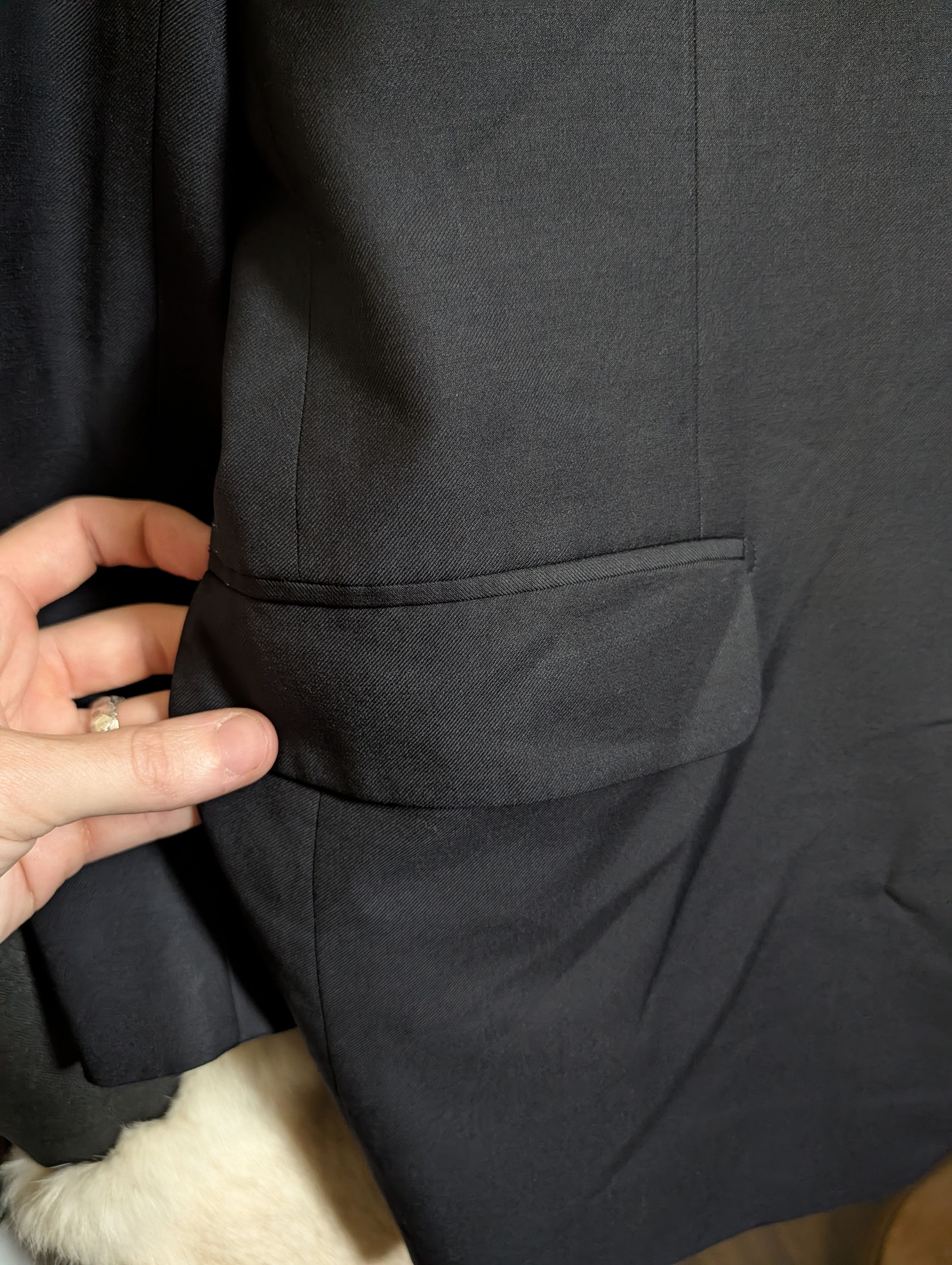 Trussini Black gold button Super 100s wool blazer sport coat IT52 Size 42R - 6 Thumbnail