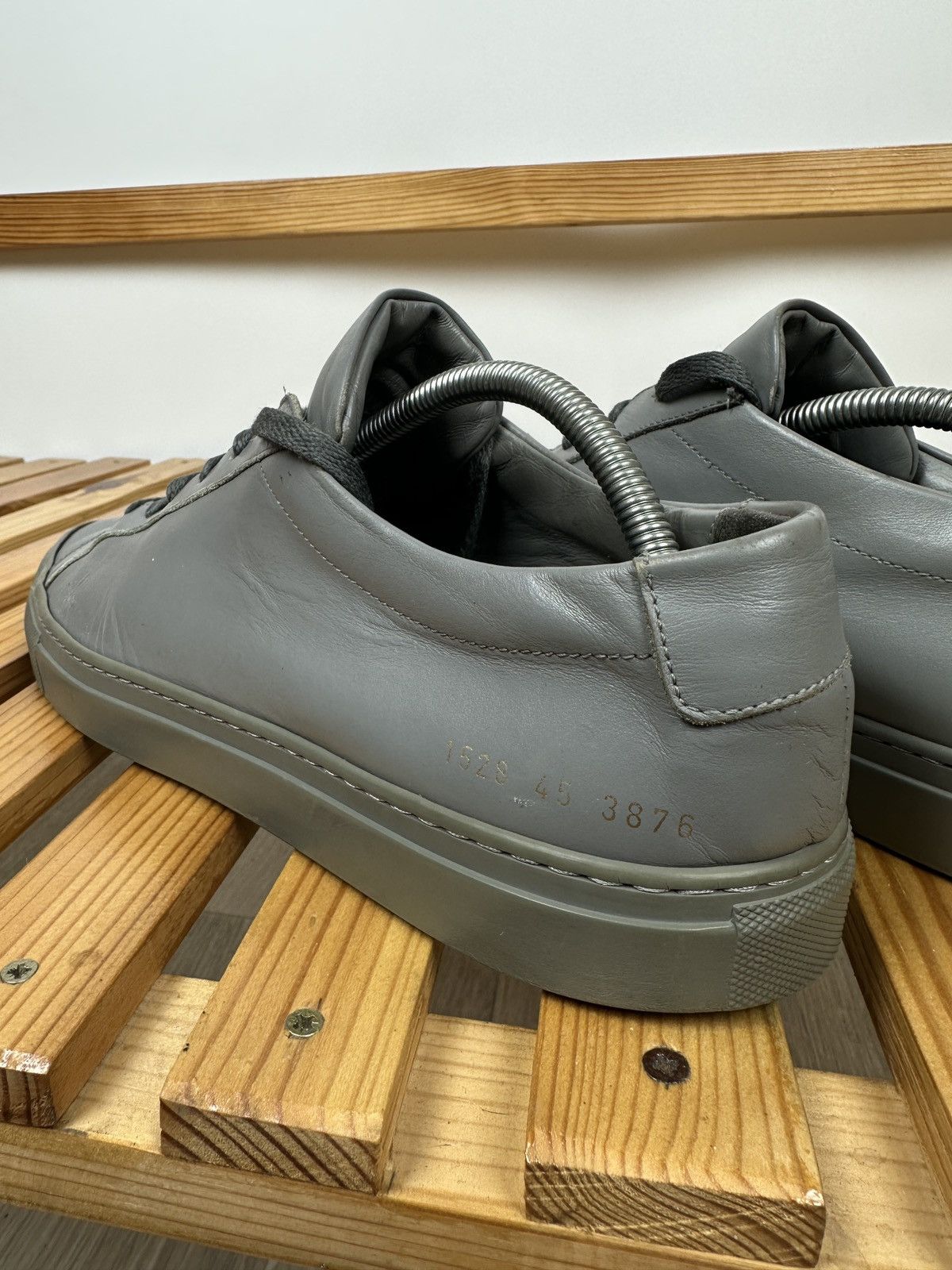 Common Projects Common Projects Achilles Low Gray Leather Shoes Size US 11.5 / EU 44-45 - 3 Thumbnail