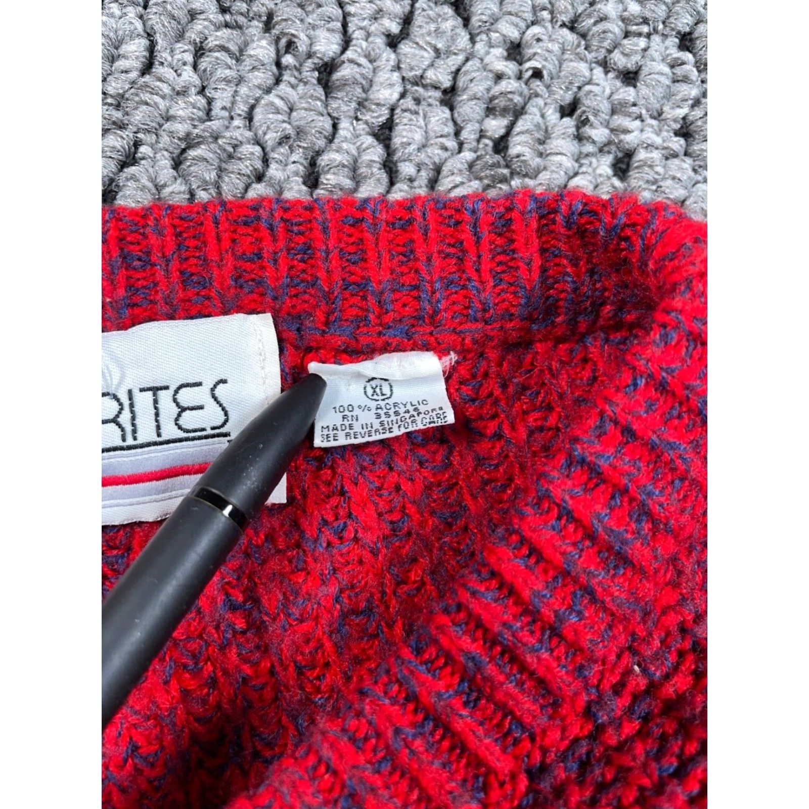 Vintage VINTAGE 80s Chunky Knit Crewneck Sweater Adult XL Red Preppy Retro Mens Size US XL / EU 56 / 4 - 4 Thumbnail