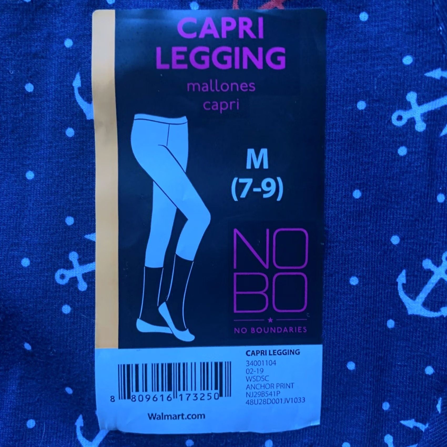 Vintage NWT Nobo Juniors Elastic waist Blue Capri Leggings Anchor Print Med 7-9 New 264 Size 32" / US 10 / IT 46 - 2 Thumbnail