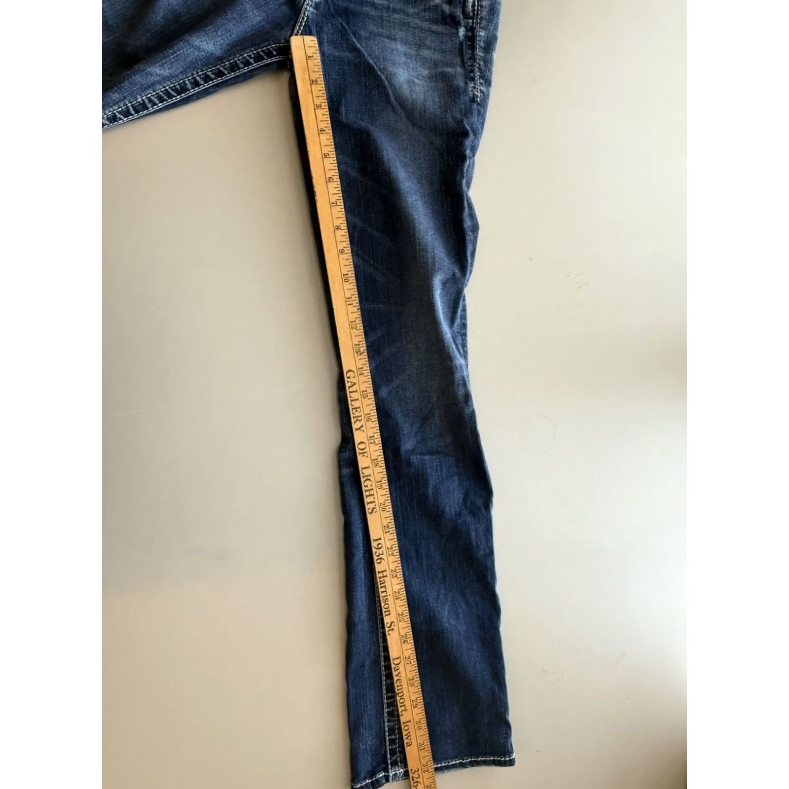 Silver Jeans Co. Silver Jeans Womens Suki Mid Slim Boot Jeans Blue Denim Stretch Thick Stitch 27/33 Size 27" / US 4 / IT 40 - 7 Thumbnail