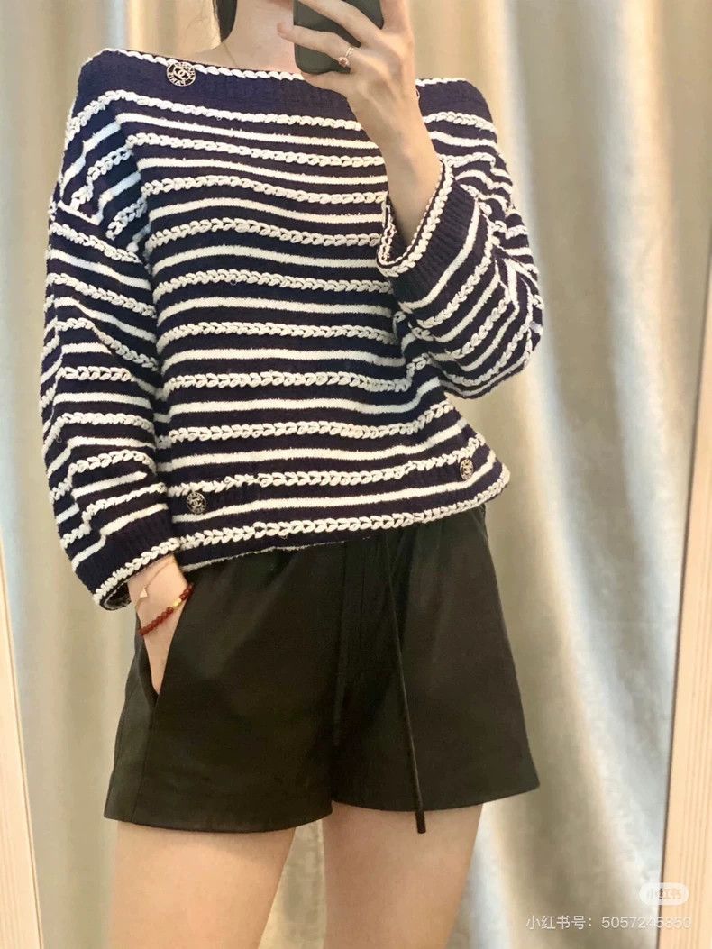 Chanel Chanel 20S Roof Series Navy Blue Striped Knit sweater Size XXS / US 00 / IT 34 - 9 Thumbnail