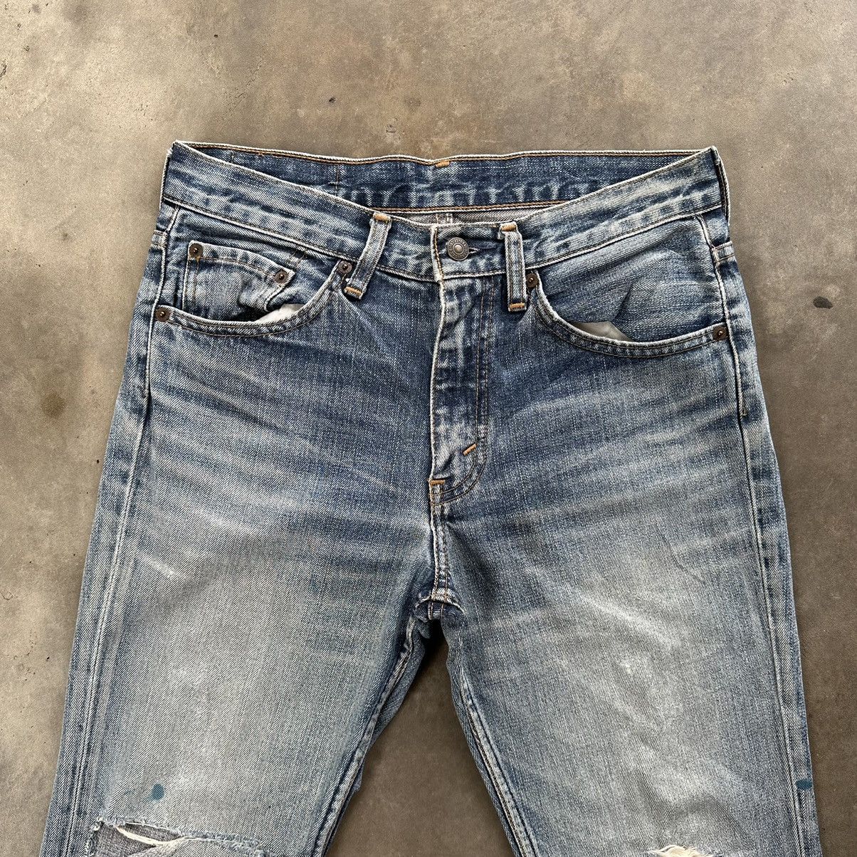Levi's Vintage Levi’s 517 FLARE Distressed Faded Denim Jean Pant Size US 30 / EU 46 - 3 Thumbnail
