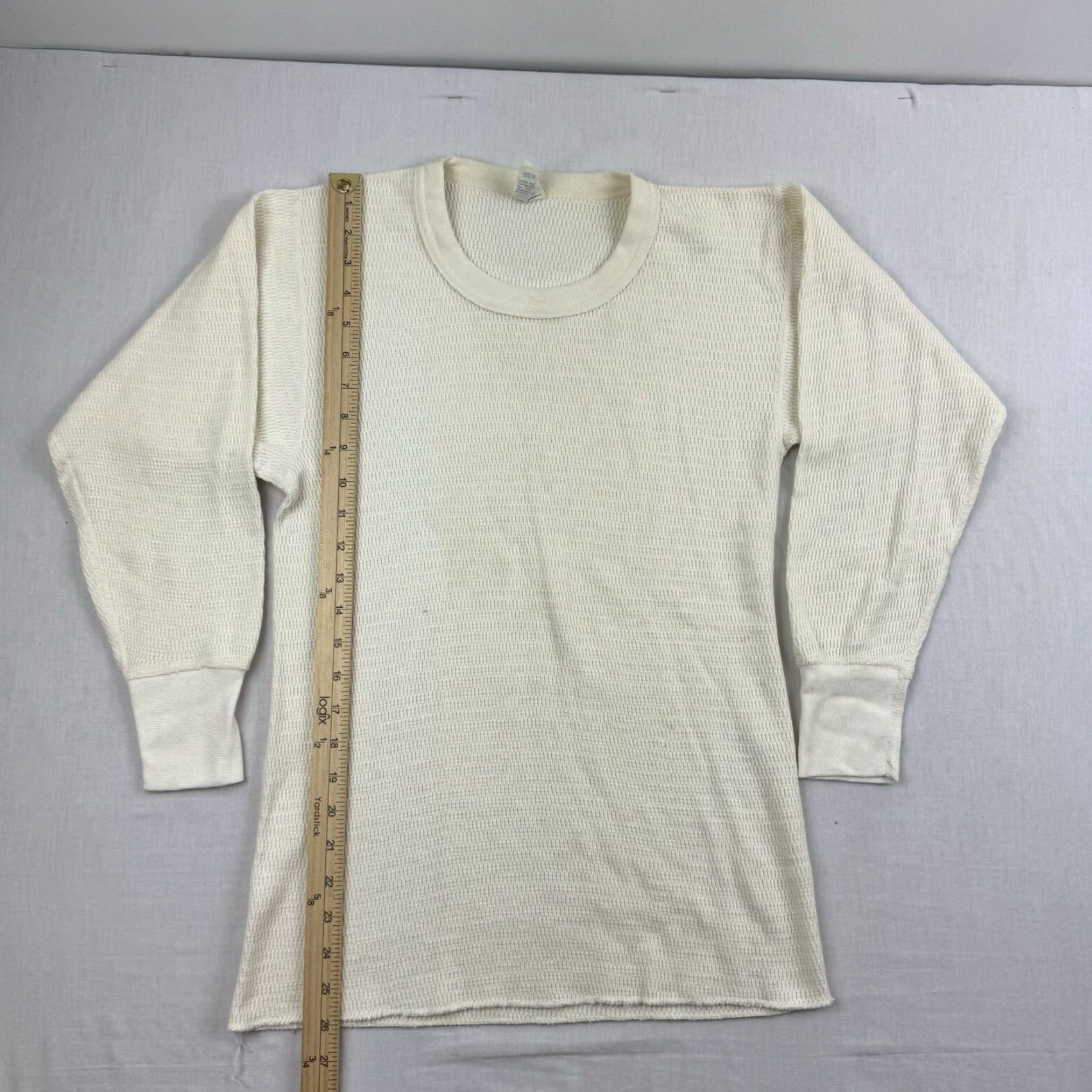 Sears VINTAGE Sears 1970s Thermal Long Sleeve T-Shirt Adult Large White Grunge Mens Size US L / EU 52-54 / 3 - 4 Thumbnail