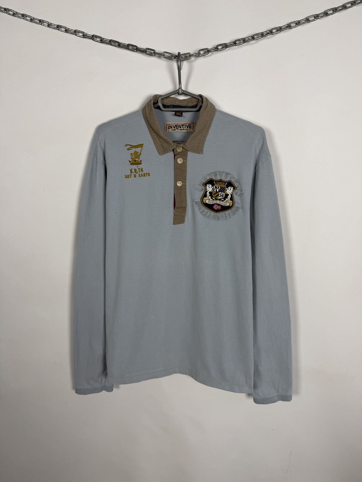 Napapijri Men’s Napapijri Project Polo Long Sleeve Shirt Big Logo XXL Size US XXL / EU 58 / 5 - 2 Thumbnail