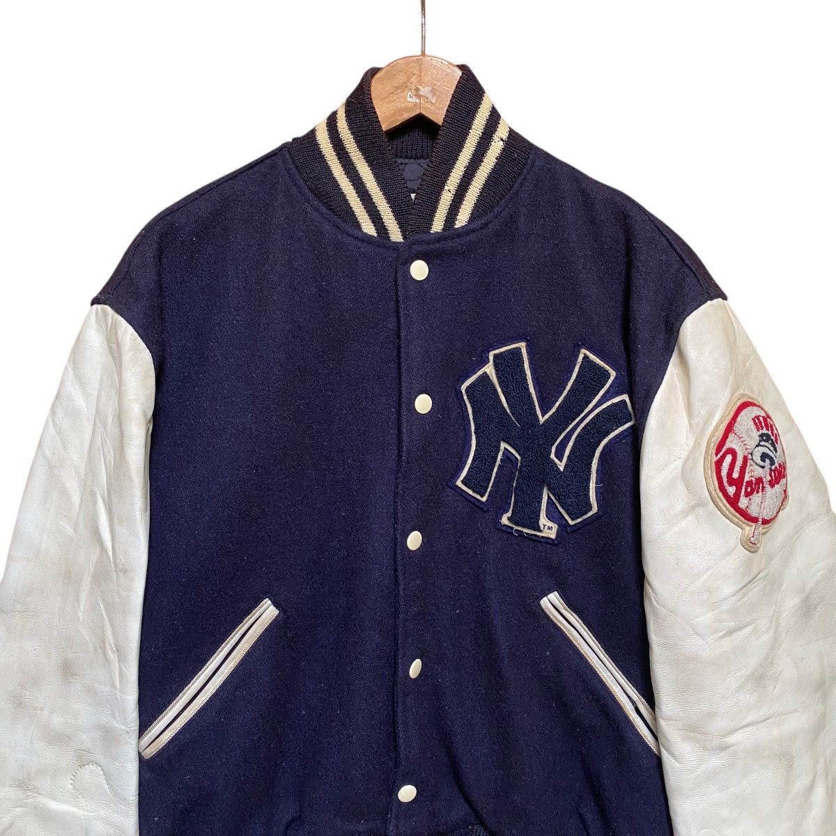 New York Yankees × Vintage 💥 70s NEW YORK YANKEES MLB STARTER SPORT VARSITY JACKET Size US L / EU 52-54 / 3 - 4 Thumbnail