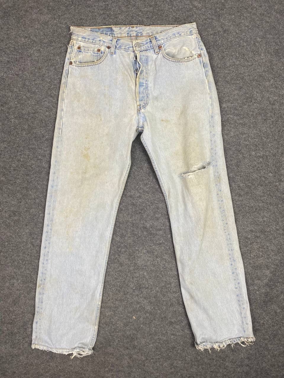 Levi's vintage levis 501 lightwash distressed denim Size US 32 / EU 48 - 10 Thumbnail