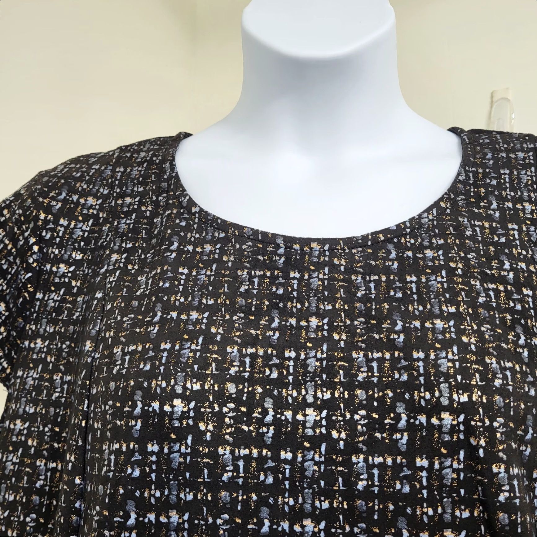 Vintage Nina Leonard Dress Women's 3X Black Cap Sleeve Sheath Roundneck Size XXL / US 16-18 / IT 52-54 - 6 Thumbnail