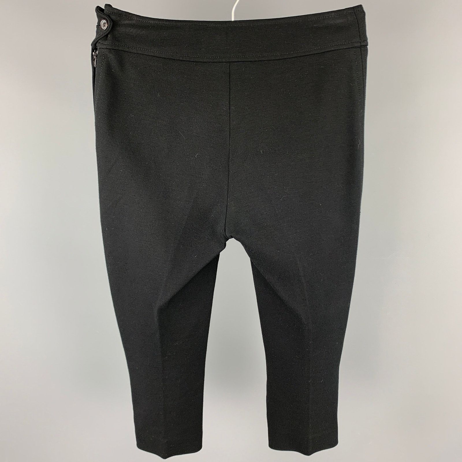 Paul Smith PAUL SMITH Size 4 Black Jersey Cropped Leggings Size 27" / US 4 / IT 40 - 2 Thumbnail