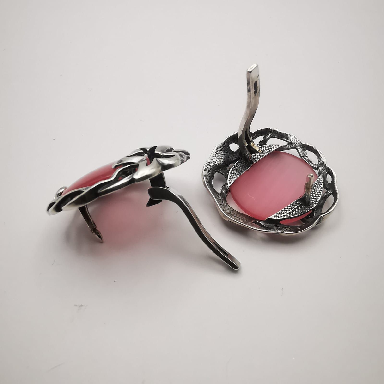 Sterling Silver × Vintage Vintage Earrings 925 Sterling Silver,Jewelry,Ulexite,Cetrine Size ONE SIZE - 2 Thumbnail