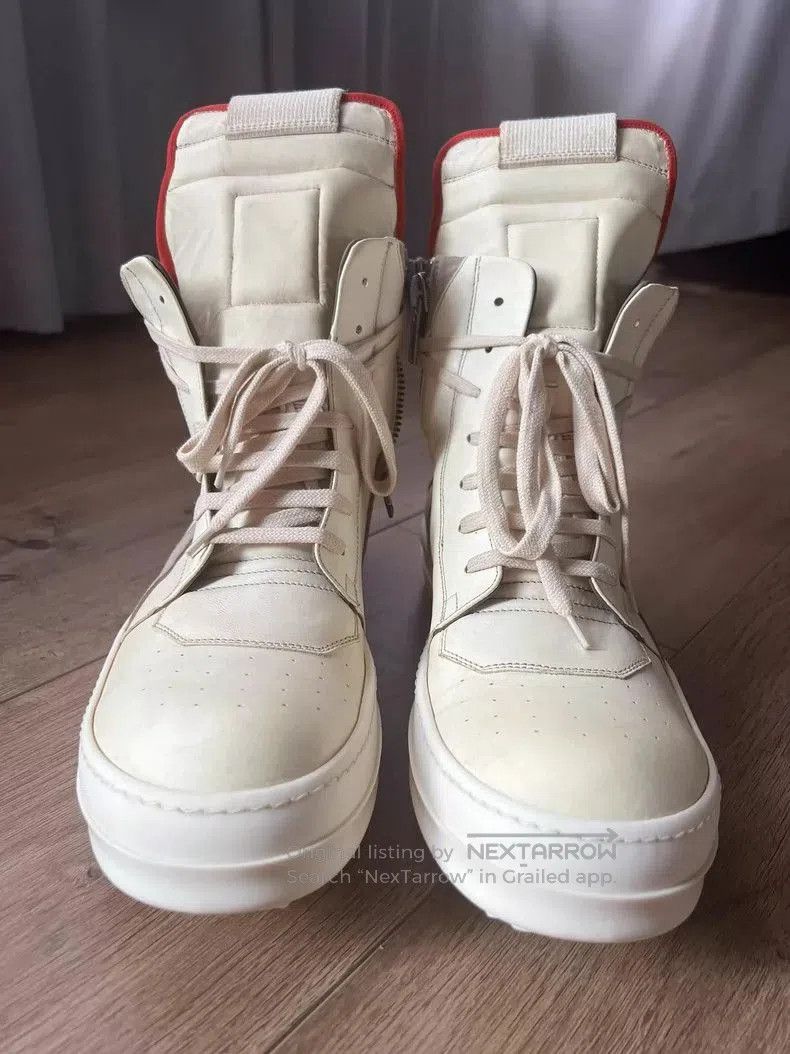 Rick Owens Rick Owens Cream Color Suede High Top Sneakers. Size US 10.5 / EU 43-44 - 2 Thumbnail