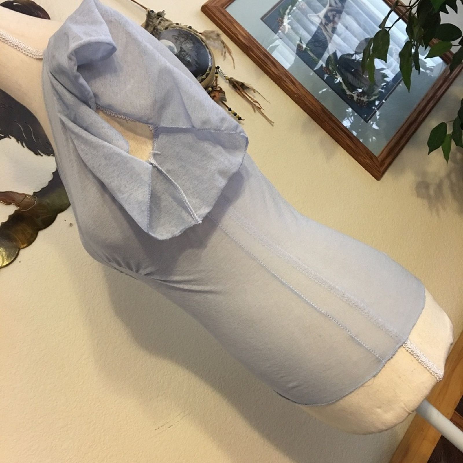 Designer Lele blue sheer flutter sleeve camisole NWOT M Size M / US 6-8 / IT 42-44 - 3 Thumbnail