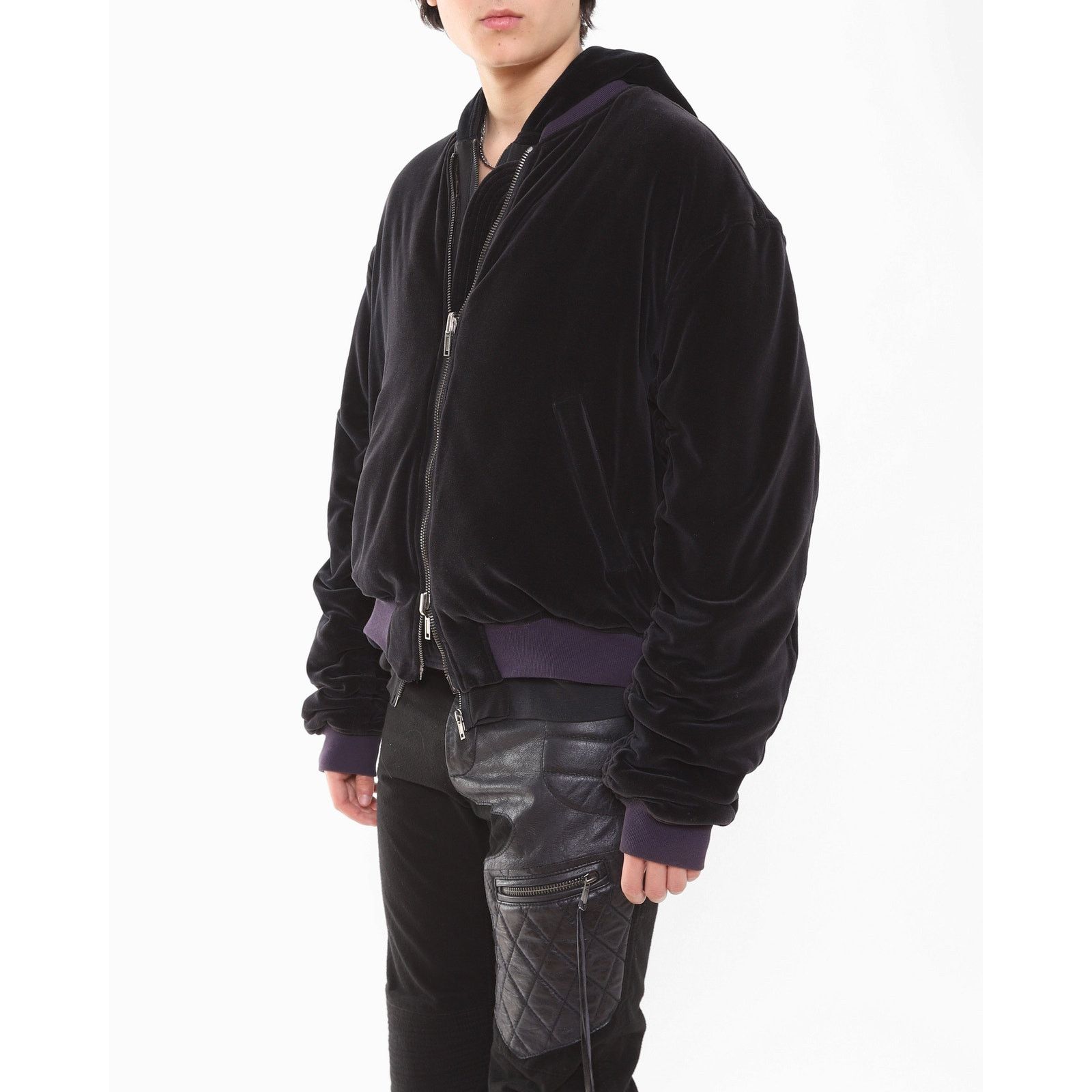 Haider Ackermann FW15 Oversized Perth Bomber in Black Velvet Size US S / EU 44-46 / 1 - 4 Thumbnail