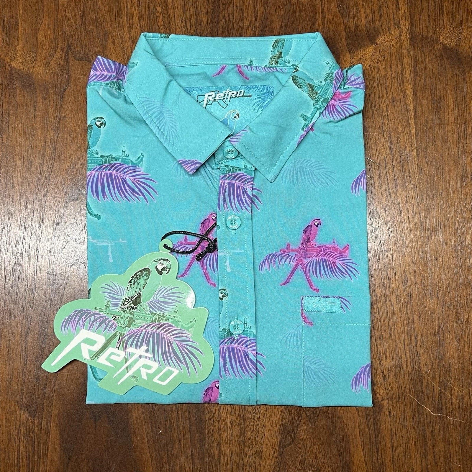 Other NWT Retro Rifle Saws Macaws Lg Shirt Button Up Polo Size US L / EU 52-54 / 3 - 1 Preview