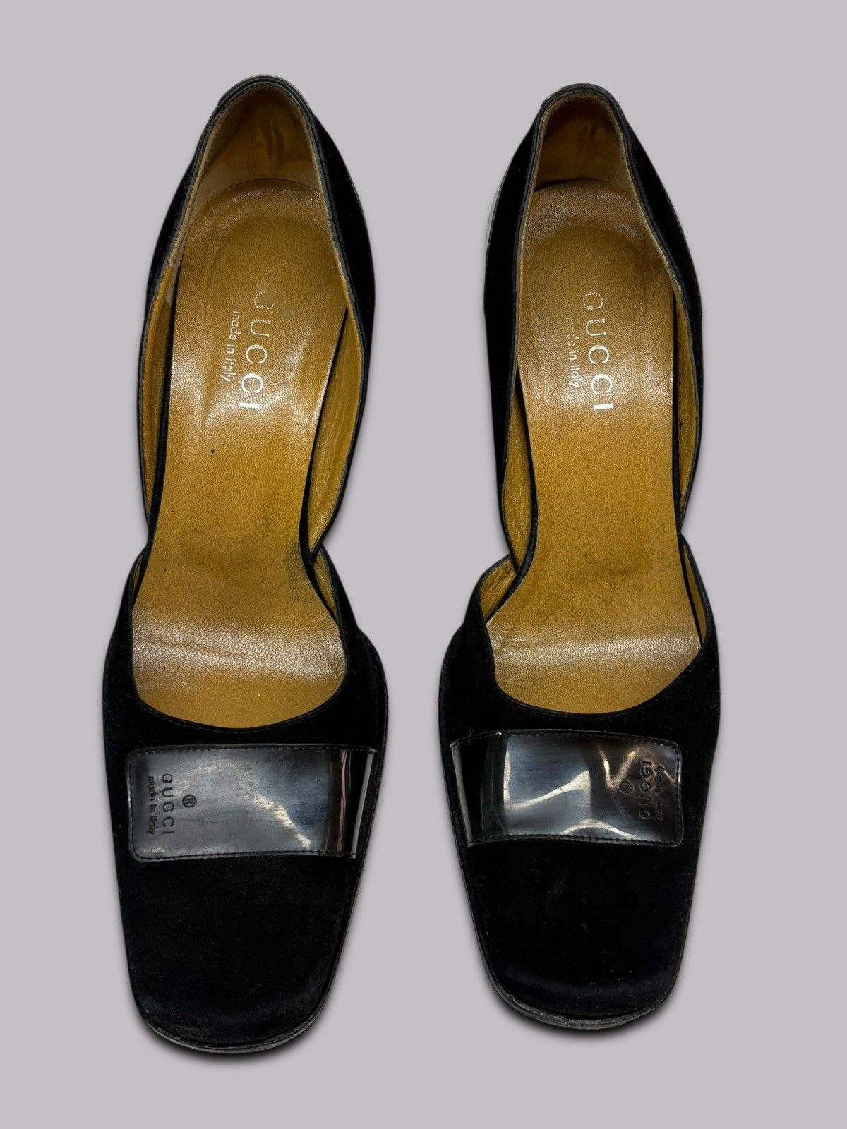 Gucci Vintage Gucci Tom Ford 2000s Rare D’Orsay Block Heel Suede Size US 9 / IT 39 - 11 Thumbnail