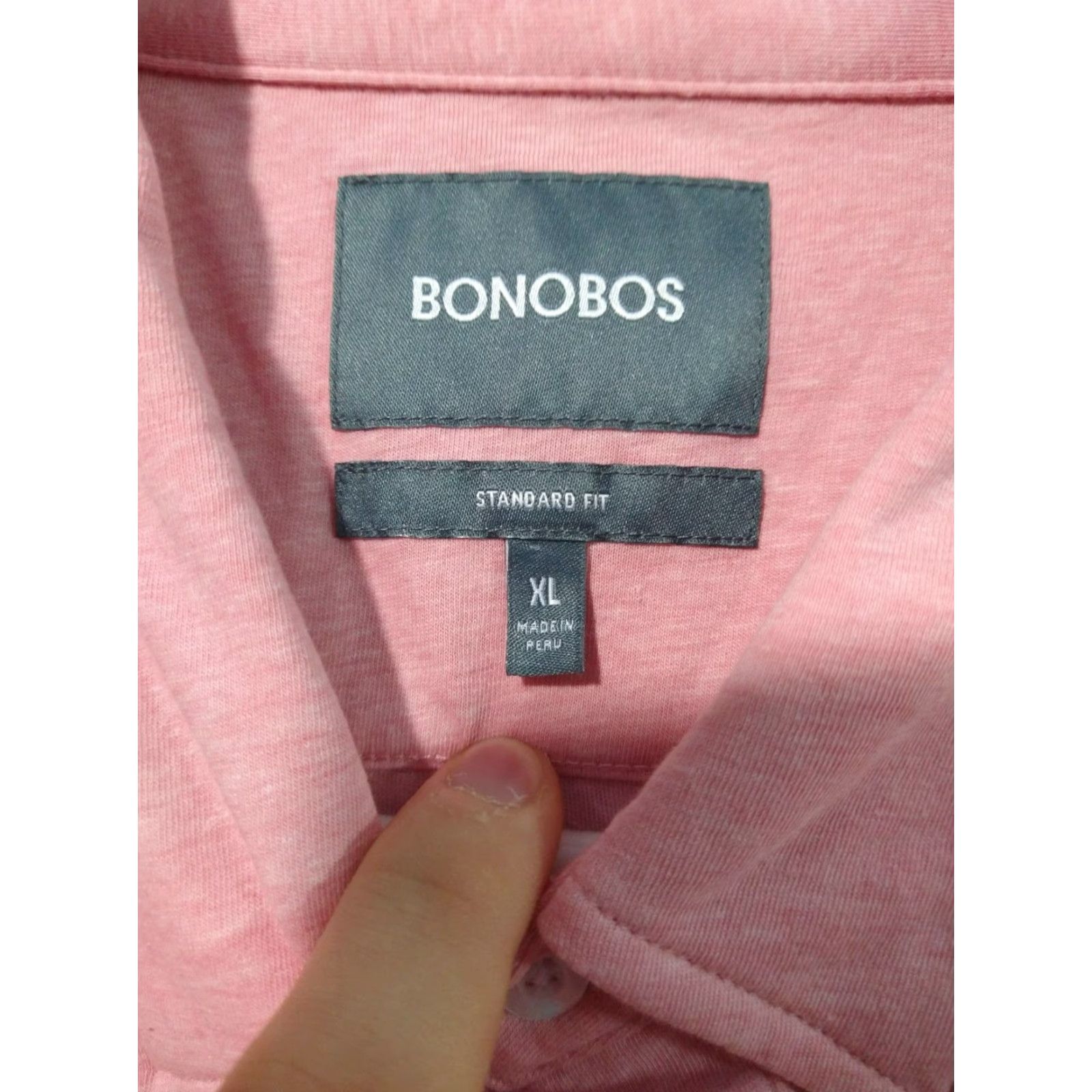 Bonobos Bonobos Shirt Mens XL Pink Jersey Long Sleeve Button Up Casual Everyday Size US XL / EU 56 / 4 - 7 Thumbnail