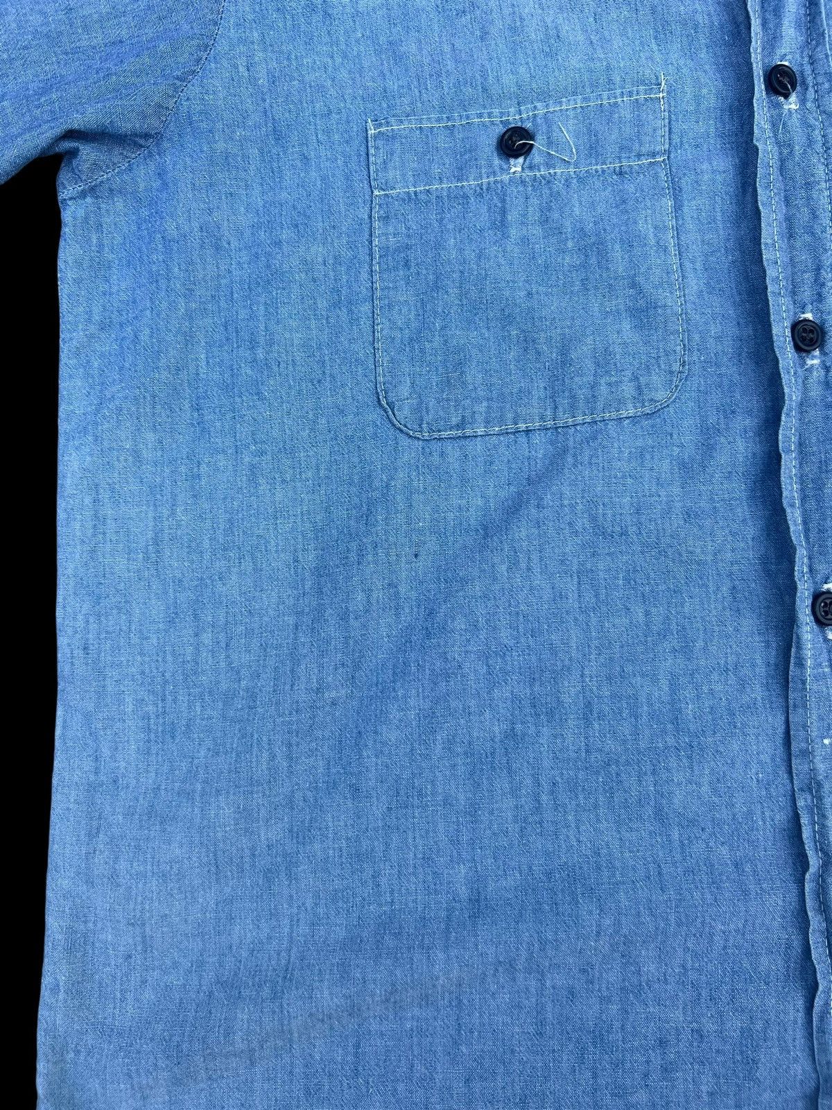 FiveBrother Vintage 60s 70s Five Brother Sun Fade Muddy Chambray Shirt Size US L / EU 52-54 / 3 - 6 Thumbnail