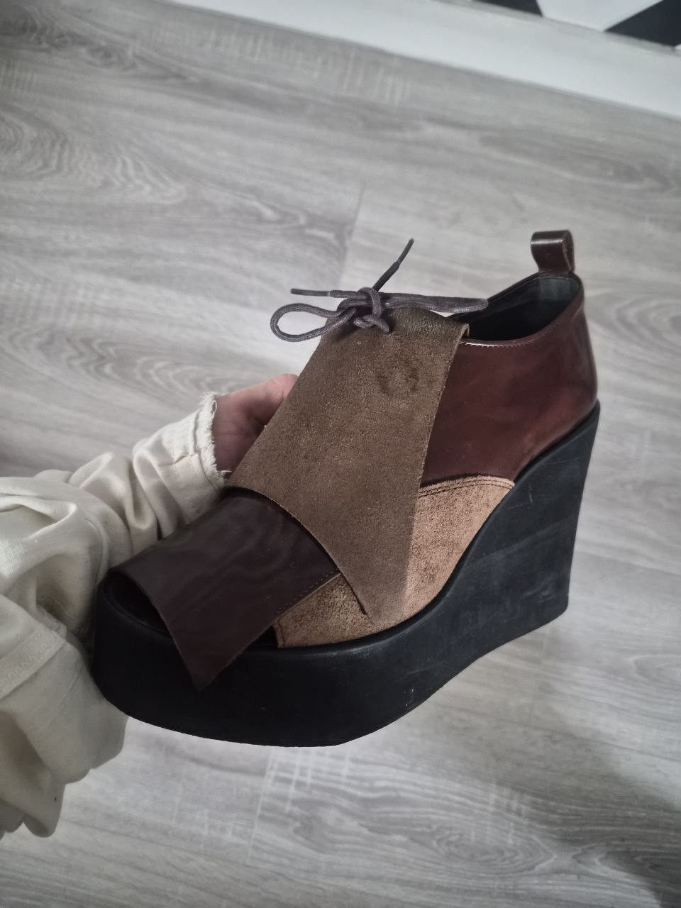 Japanese Brand Koji Kuga RARE Platform Archive 90s Leather Shoes Size US 7.5 / IT 37.5 - 6 Thumbnail