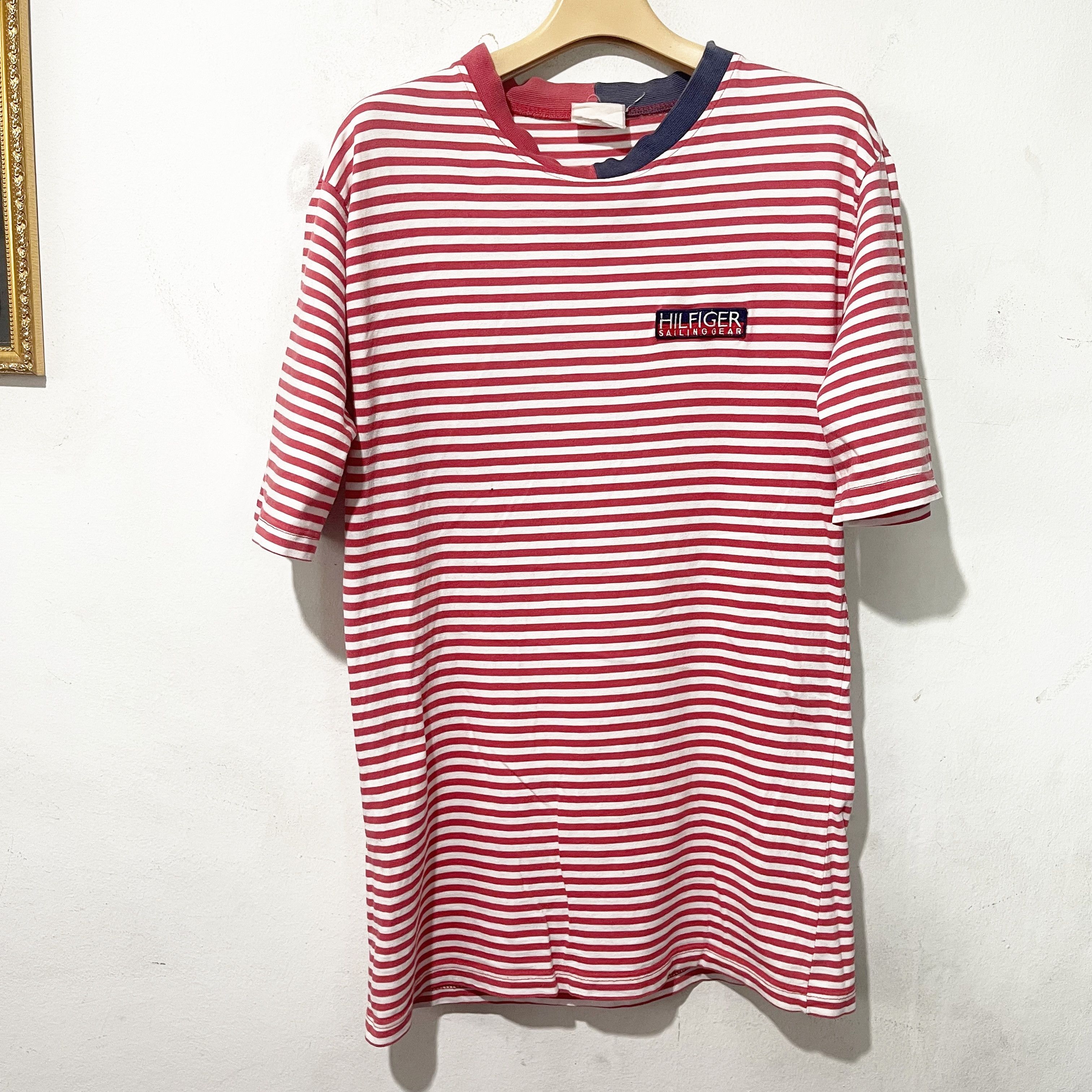 Tommy Hilfiger Vintage 80s Tommy Hilfiger Sailing Striped Shirt Size US M / EU 48-50 / 2 - 1 Thumbnail