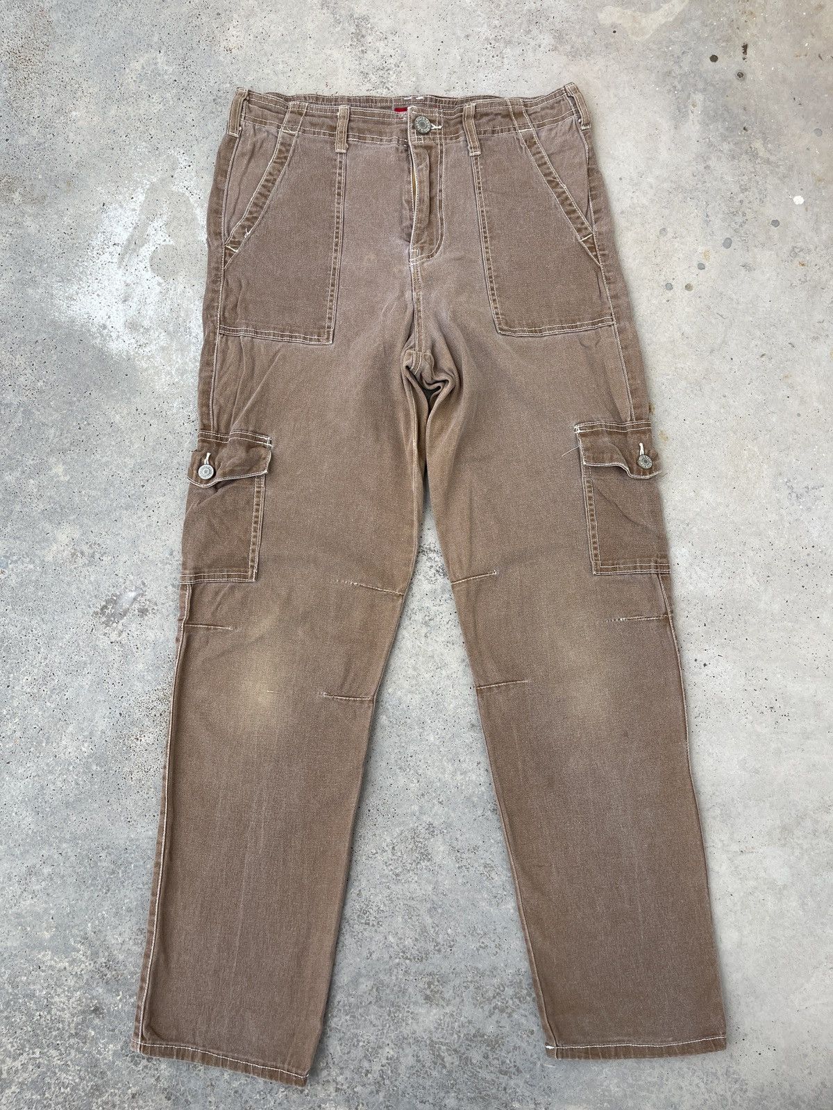 Dickies × Vintage Vintage 90s Faded Brown Dickies Cargo 6 Pocket Pants Size US 31 - 1 Thumbnail