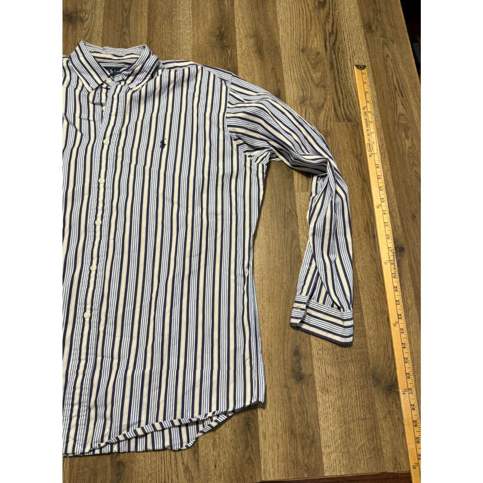 Ralph Lauren Ralph Lauren Shirt Mens XL Blue Stripe Long Sleeve Button-Up Size US XL / EU 56 / 4 - 4 Thumbnail