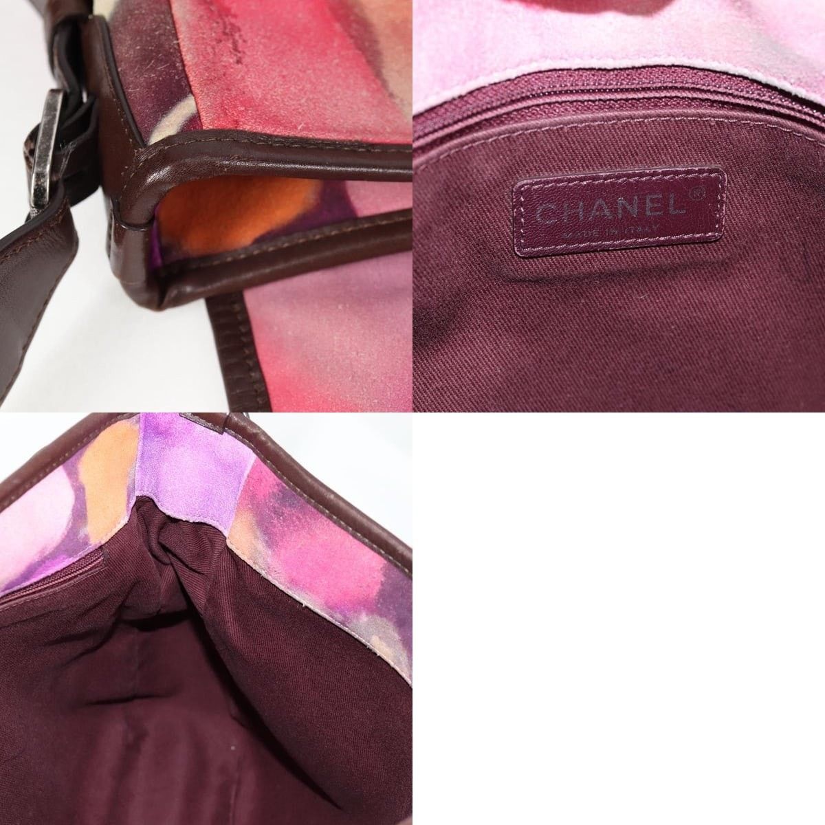Chanel Chanel Embroidery Shoulder Bag Suede Pink CC Size ONE SIZE - 8 Thumbnail