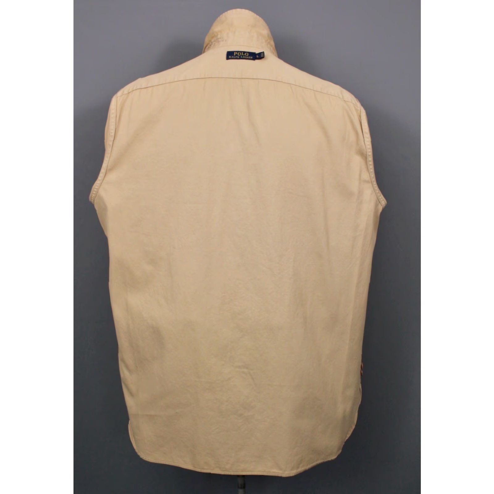 Polo Ralph Lauren Polo Ralph Lauren Shirt Khaki VTG Size L Long Sleeve Navy Base Hawaii Stencil Stain Size US L / EU 52-54 / 3 - 3 Thumbnail
