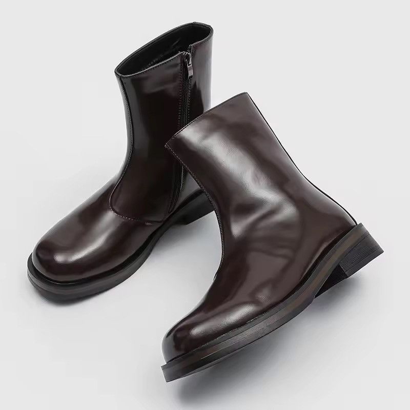 Japanese Brand Mid Top Round Toe Side Zipper Boot Size US 9.5 / EU 42-43 - 7 Thumbnail