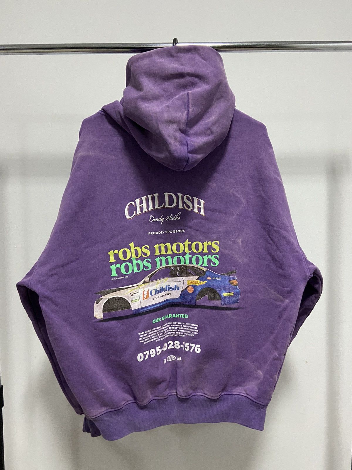 Japanese Brand × Vintage Childish vintage big logo hoodie robs motors Size US L / EU 52-54 / 3 - 1 Thumbnail