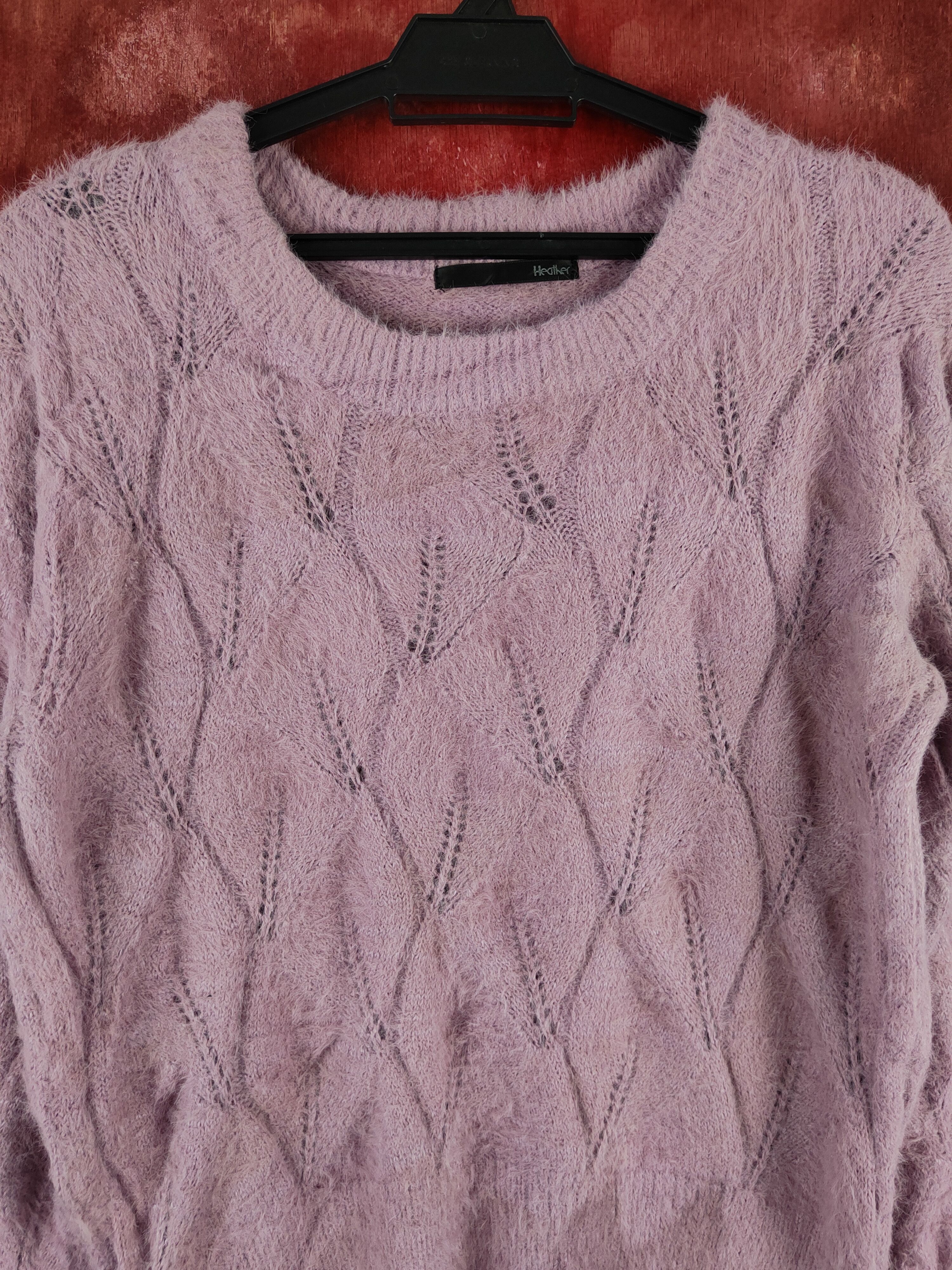 Homespun Knitwear Heather Purple Shag Shaggy Fur Mohair Knitwear #S2033 Size M / US 6-8 / IT 42-44 - 2 Thumbnail