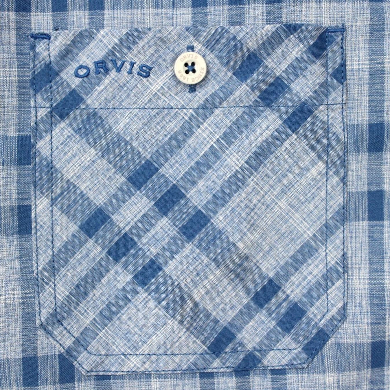 Orvis Orvis Mens Large Blue Tech Shirt Short Sleeve Button-Up Pocketed N/A Size US L / EU 52-54 / 3 - 6 Thumbnail