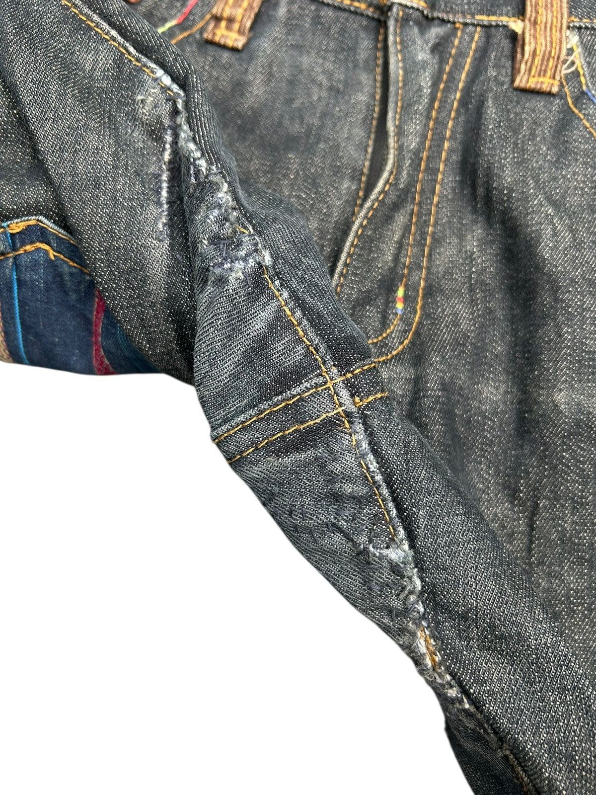 Japanese Brand × Kapital × Vintage Double Waist Japanese Punk Bondage Denim Jeans Size US 31 - 13 Thumbnail