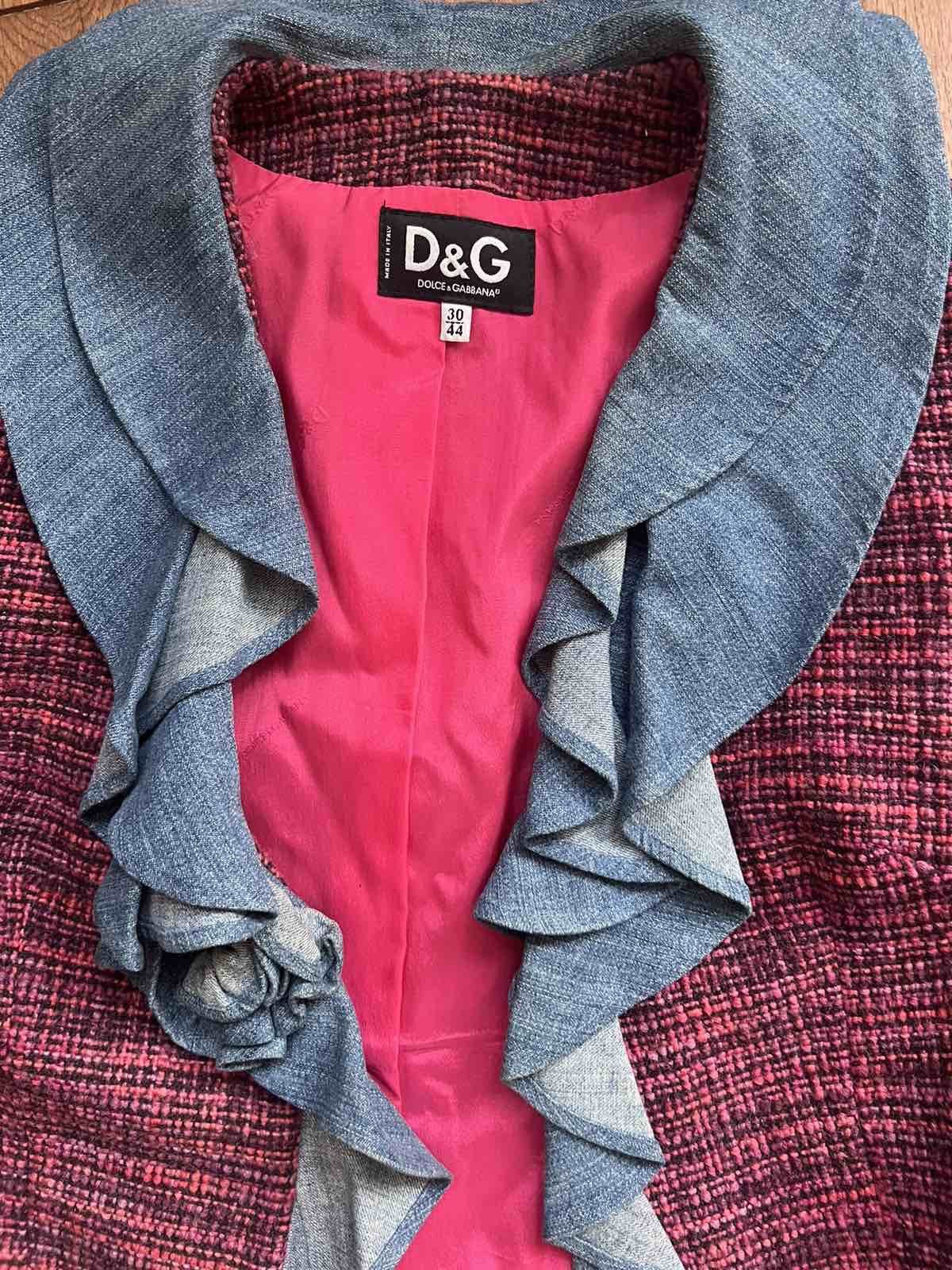 Dolce & Gabbana D&G Dolce & Gabbana Vintage Women Wool Denim Jacket Size M / US 6-8 / IT 42-44 - 5 Thumbnail