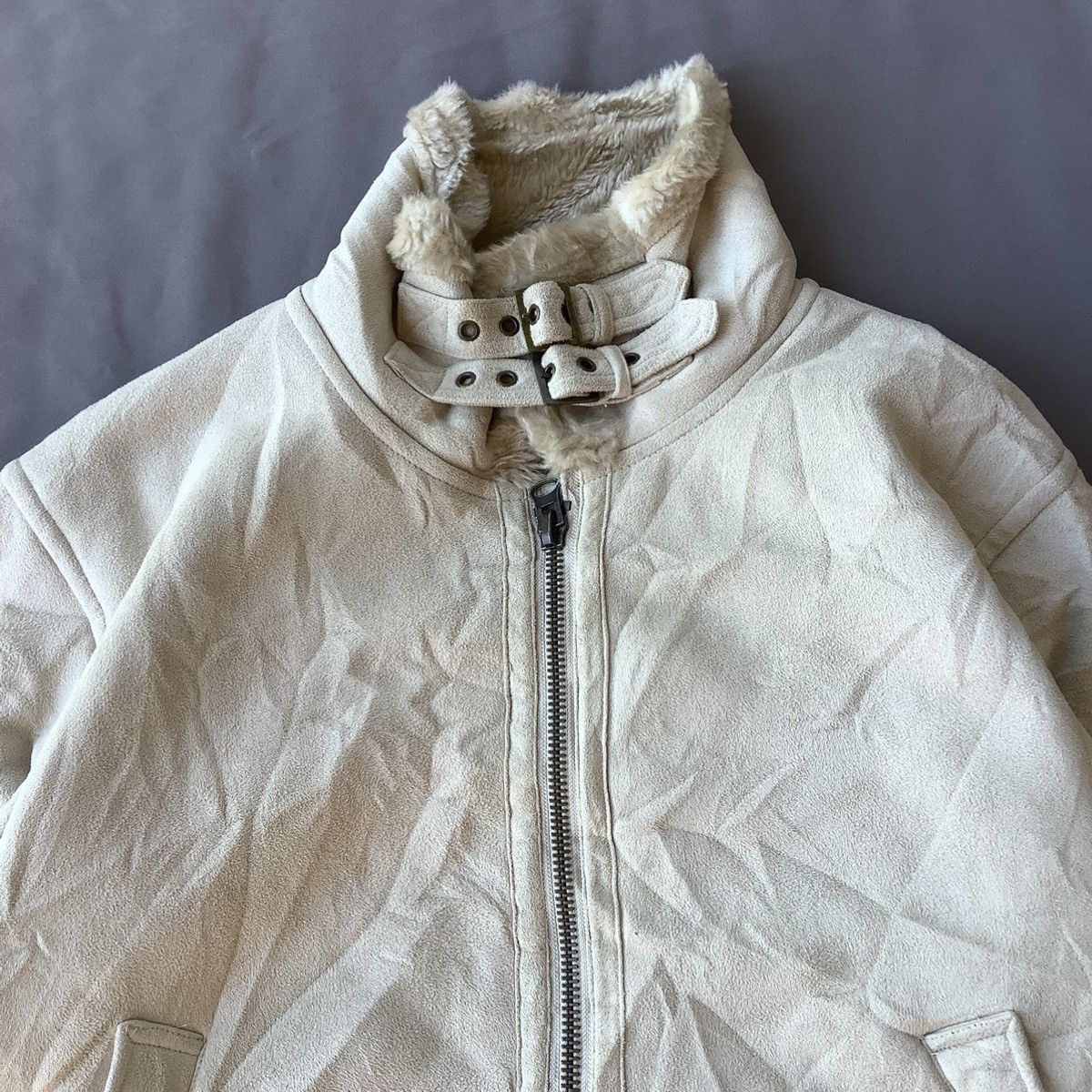 If Six Was Nine Bear USA Leather Sherpa Zip Up Fur Faux Jacket Size US M / EU 48-50 / 2 - 7 Thumbnail