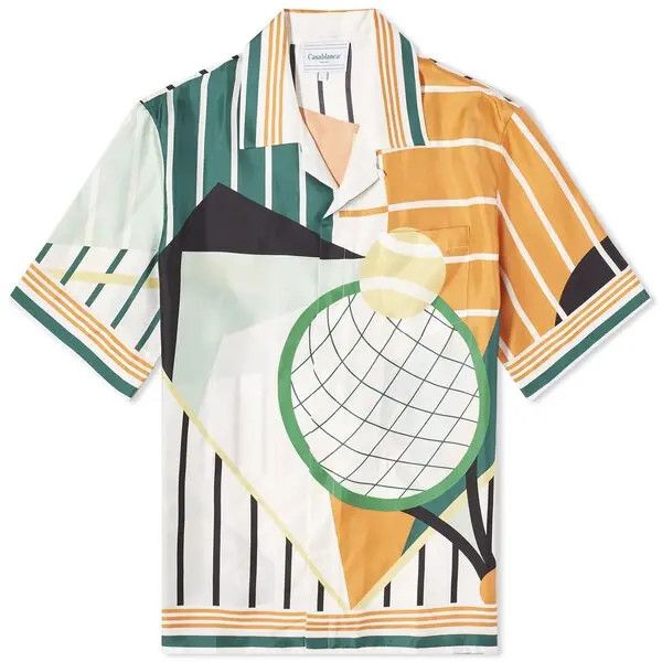 Casablanca o1mle0326 Cuban Collar Short Sleeve Shirt in Multicolor Size US XS / EU 42 / 0 - 1 Thumbnail