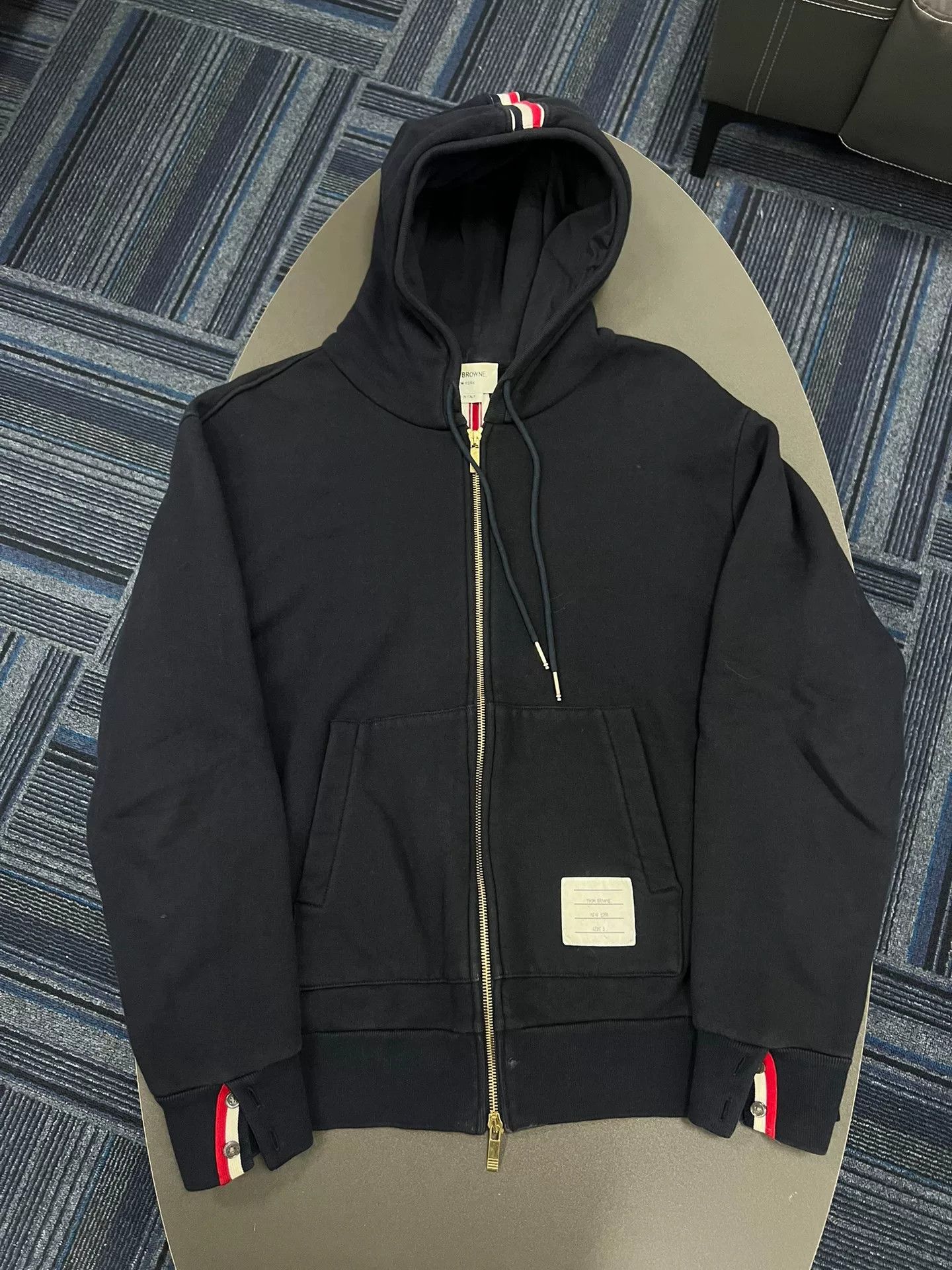 Thom Browne thom browne navy striped hooded sweatshirt Size US M / EU 48-50 / 2 - 1 Thumbnail