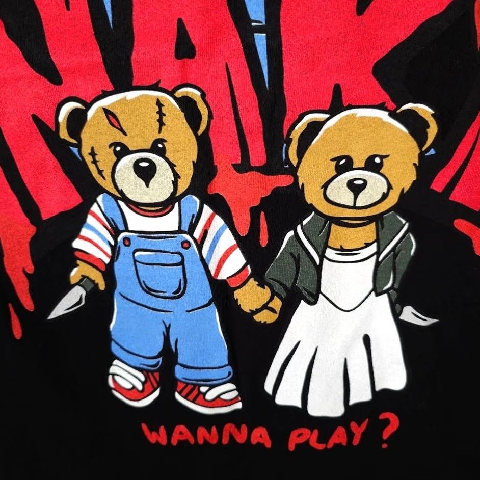 Vintage Chucky Inaka Power T Shirt Mens Medium Black Halloween Horror Movie Retro Crew Neck Short Sleeve Shirt Size US M / EU 48-50 / 2 - 4 Thumbnail