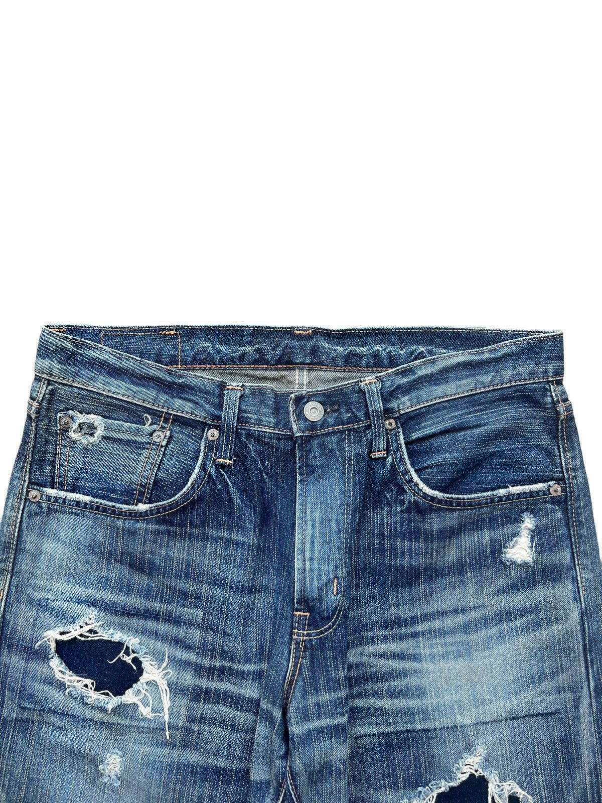 Edwin Vintage Edwin Distressed Ripped Patchwork Denim Jeans 34x32 Size US 34 / EU 50 - 7 Thumbnail