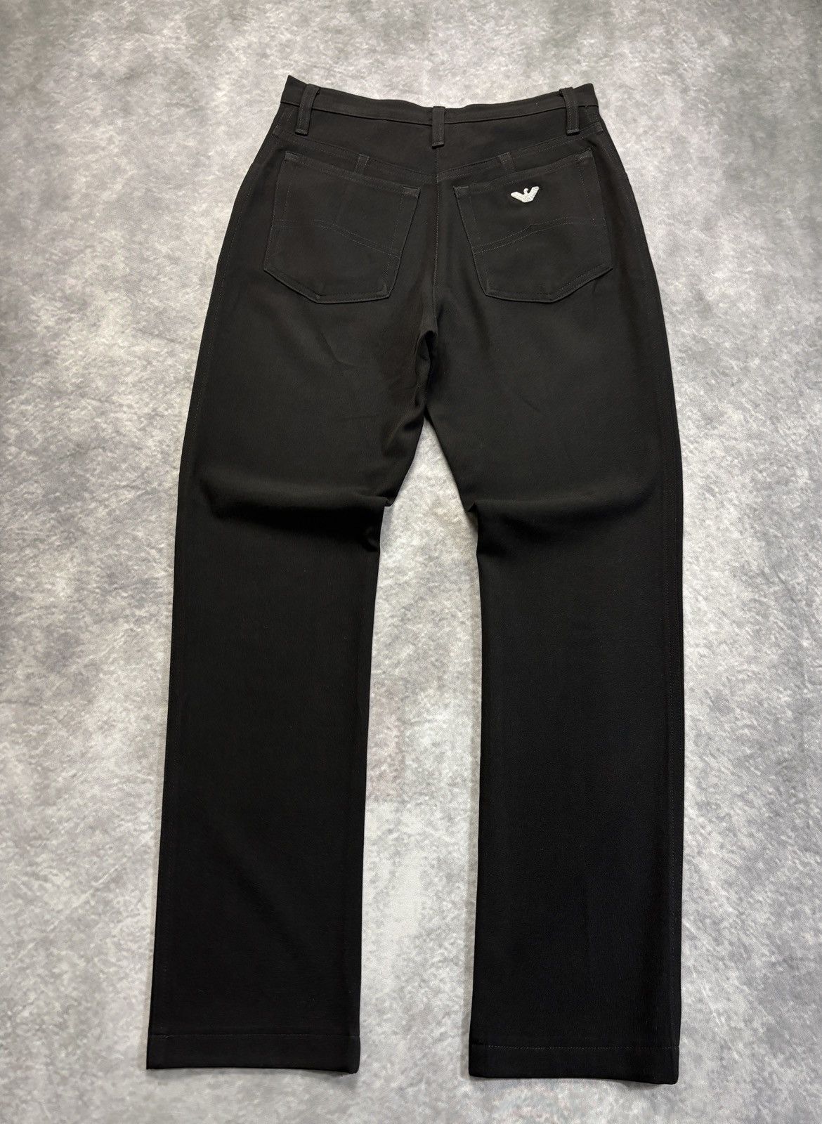 Emporio Armani × Giorgio Armani × Vintage Vintage Armani Jeans Black Trousers 1990s 2000s Wool Italy Size 26" / US 2 / IT 38 - 18 Thumbnail