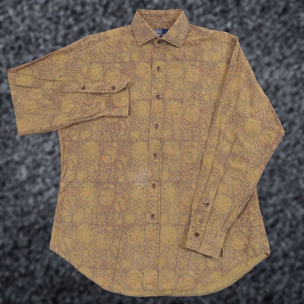Polo Ralph Lauren VTG Polo Ralph Lauren Shirt Mens Medium Brown Floral Abstract ESTATE Button Up Size US M / EU 48-50 / 2 - 1 Thumbnail