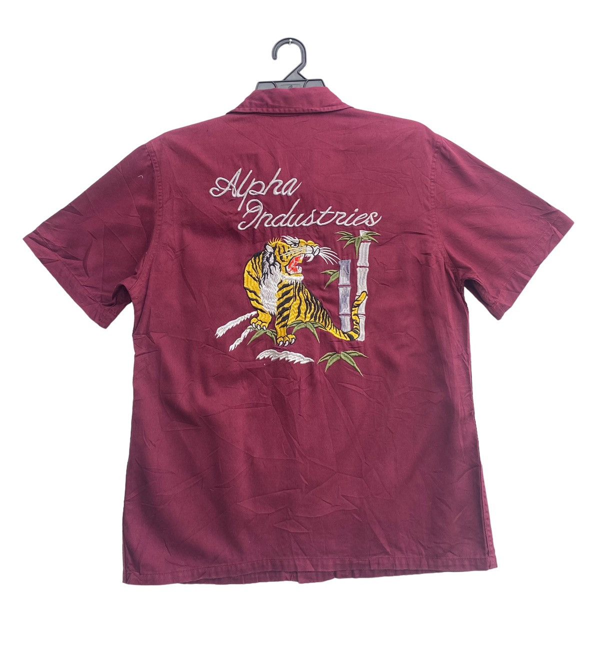 Alpha Industries × Vintage Vtg 90s Alpha Industries tiger roar military souvenir shirts Size US M / EU 48-50 / 2 - 1 Thumbnail