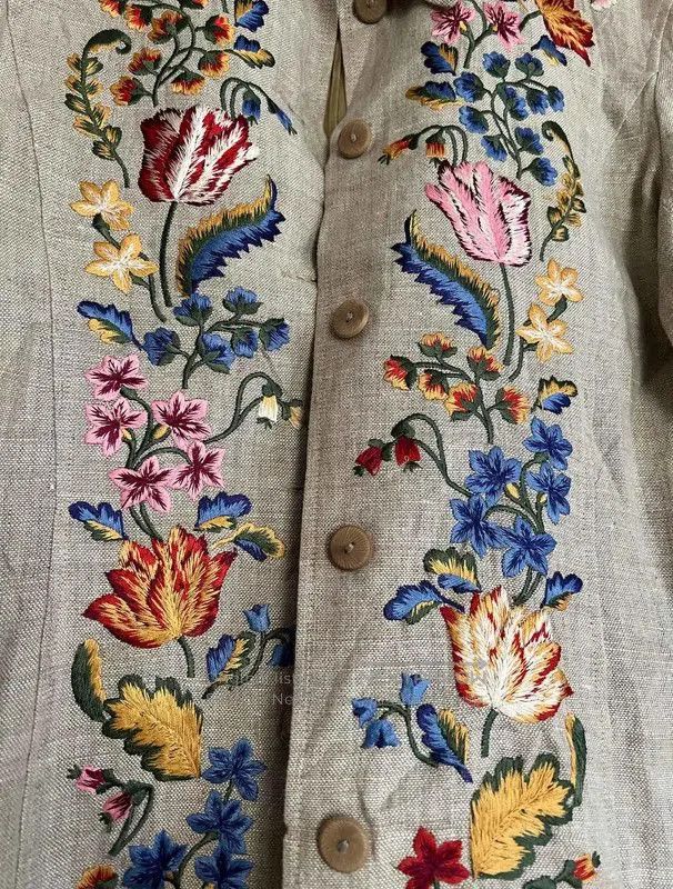 Kenzo KENZO Beige Women's Embroidered Cardigan . Size M / US 6-8 / IT 42-44 - 4 Thumbnail