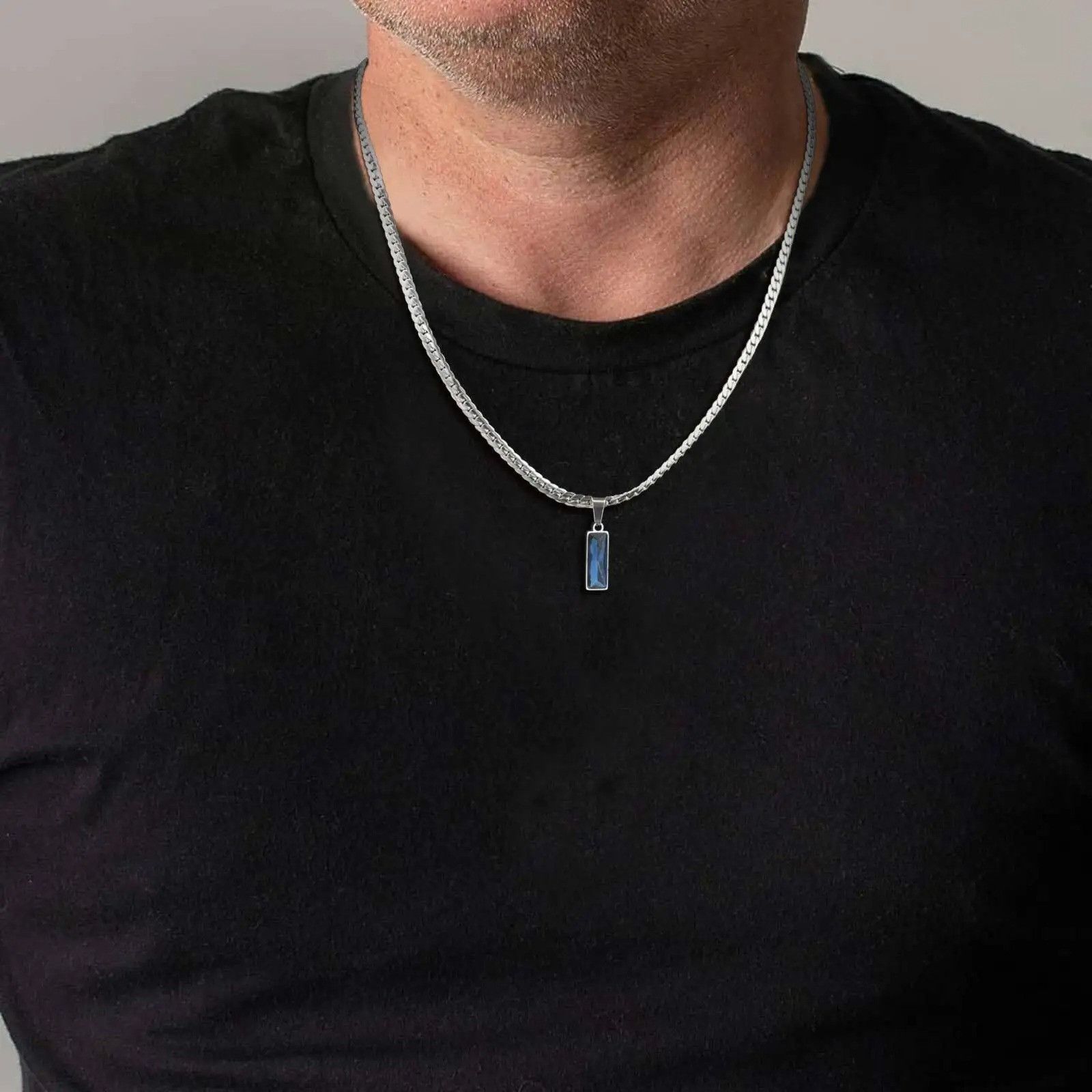 Jewelry Sea Blue Geometric Pendant Necklace Size ONE SIZE - 5 Thumbnail