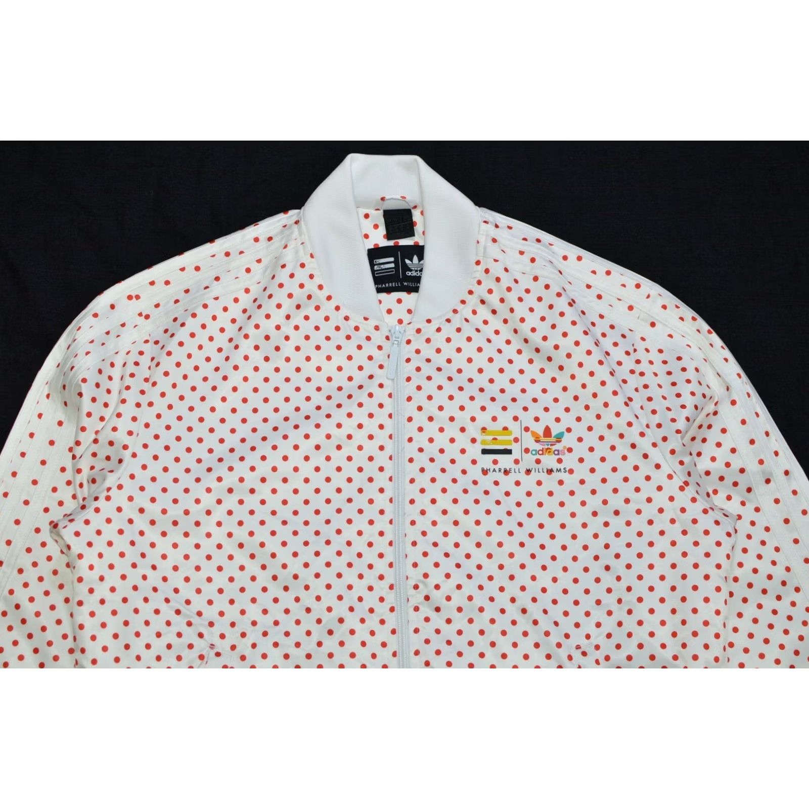 Adidas adidas Men’s Pharrell Williams White Red Polka Dot Track Top Jacket M Size Windbreaker Shirt Body Adult Mens Size US M / EU 48-50 / 2 - 2 Thumbnail